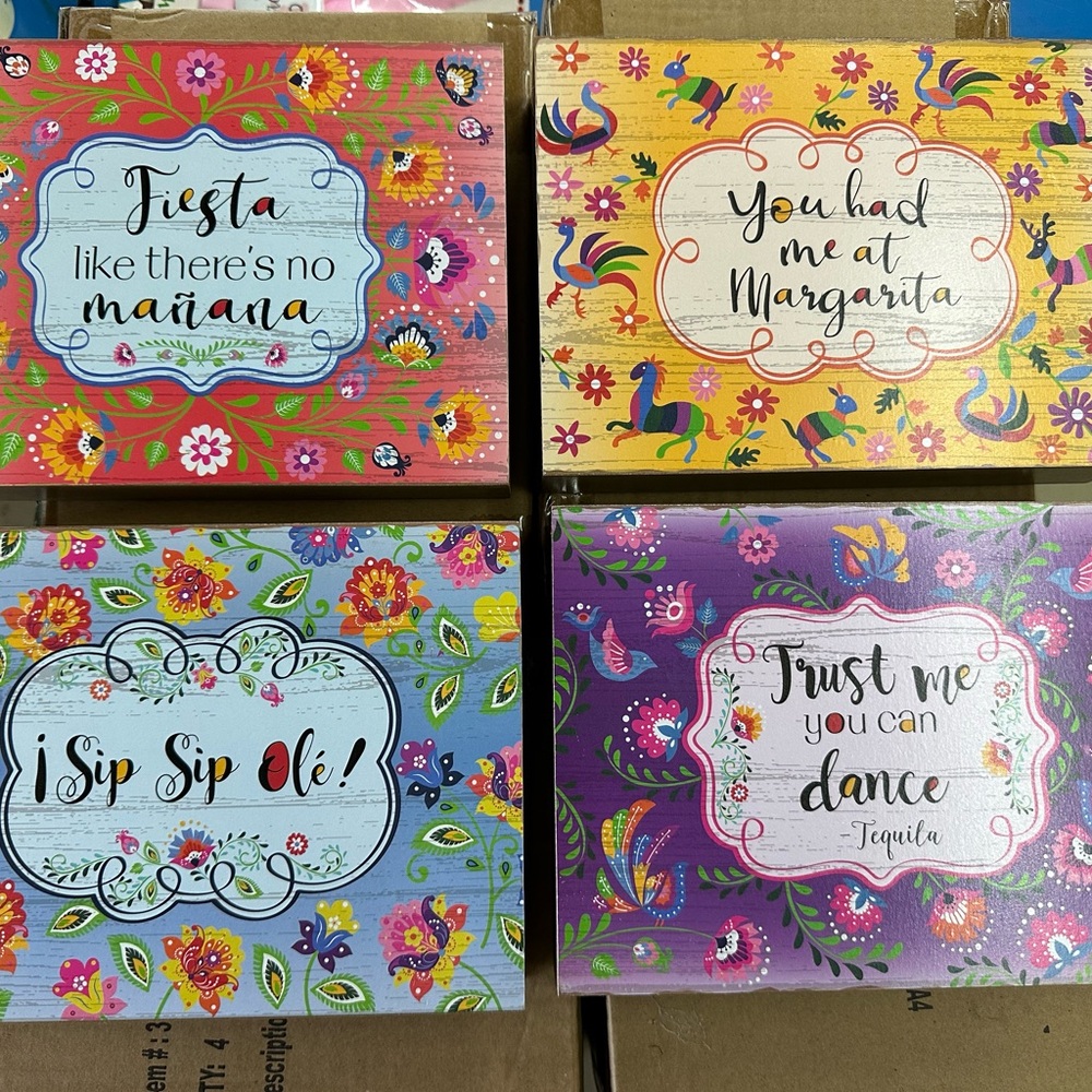Colorful Fiesta-Themed Decorative Signs